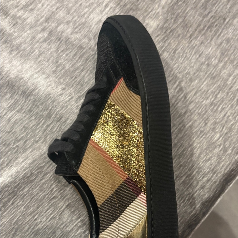 Burberry Black and Gold Athletic Shoes
